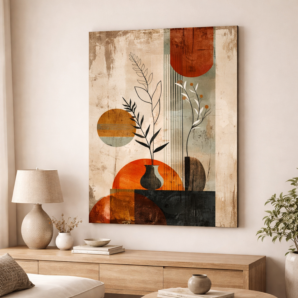 Abstract Botanical Vases Canvas