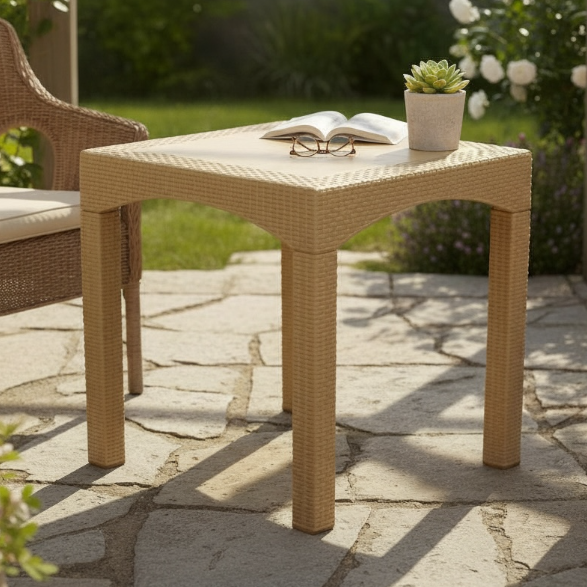 Firoze Woven Outdoor Side Table