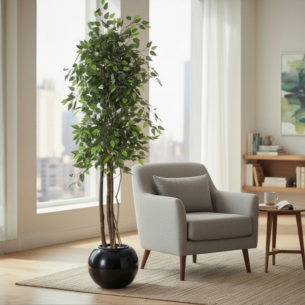 Premium Artificial Indoor Tree in Black Pot