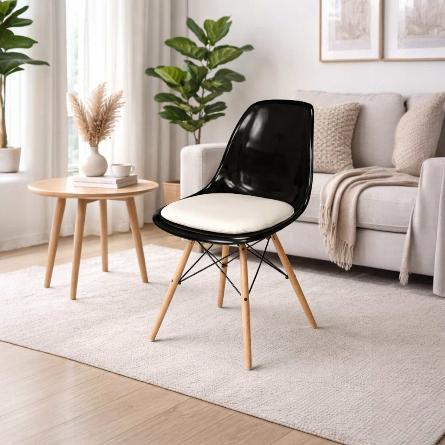 High-Quality Acrylic Dining Chair with Beech Wood Legs