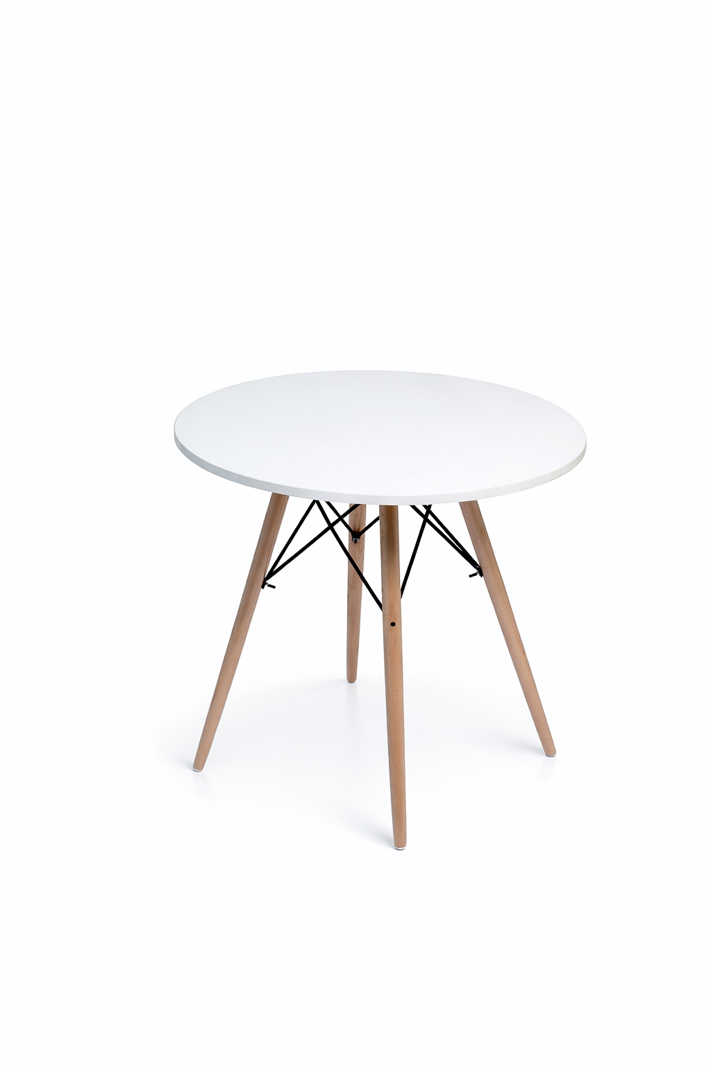 Modern Round MDF Dining Table with Beech Wood Legs