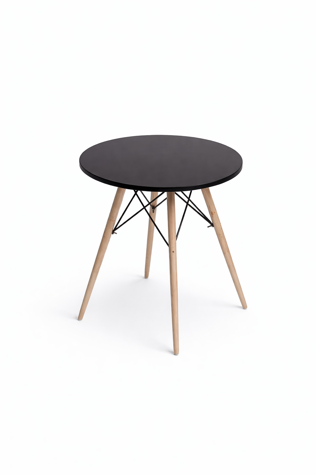 Modern Round MDF Dining Table with Beech Wood Legs