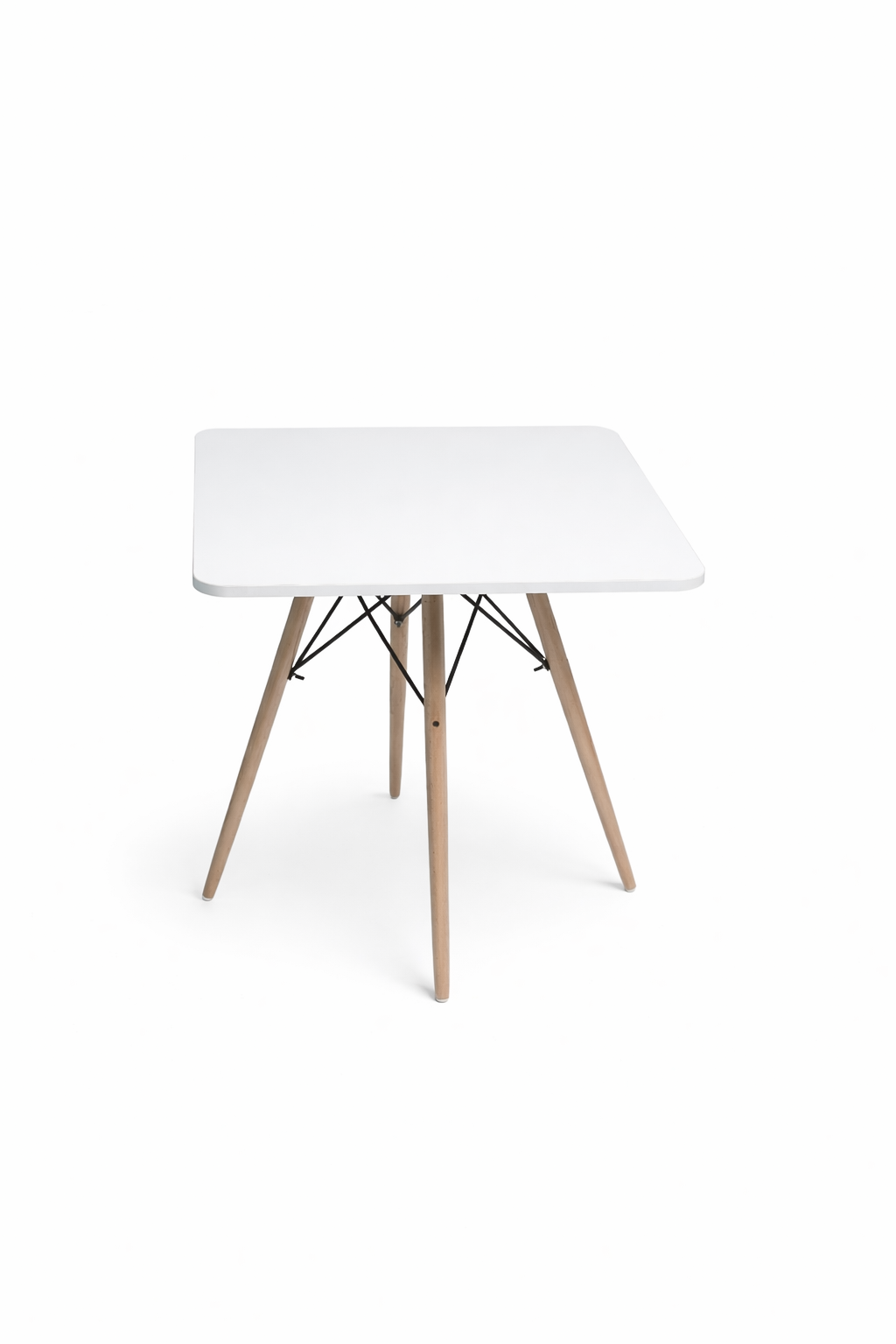 Modern Square MDF Dining Table with Beech Wood Legs