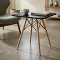 Modern Square MDF Dining Table with Beech Wood Legs
