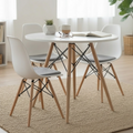 Modern Square MDF Dining Table with Beech Wood Legs