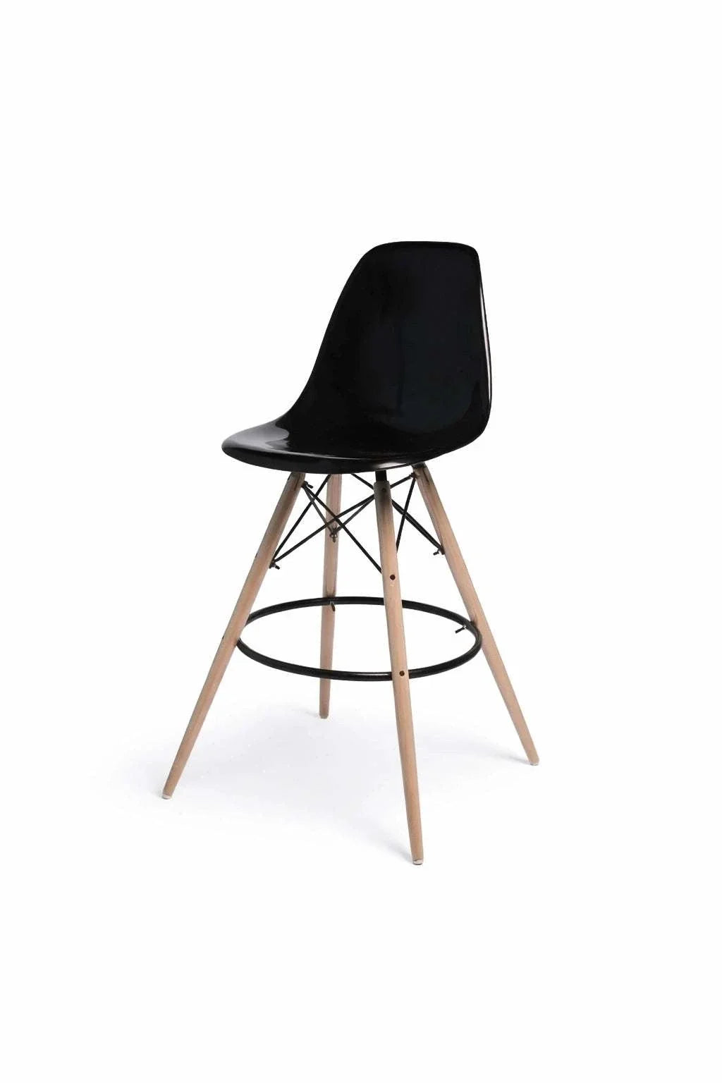 Modern Acrylic Bar Chair with Beech Wood Legs