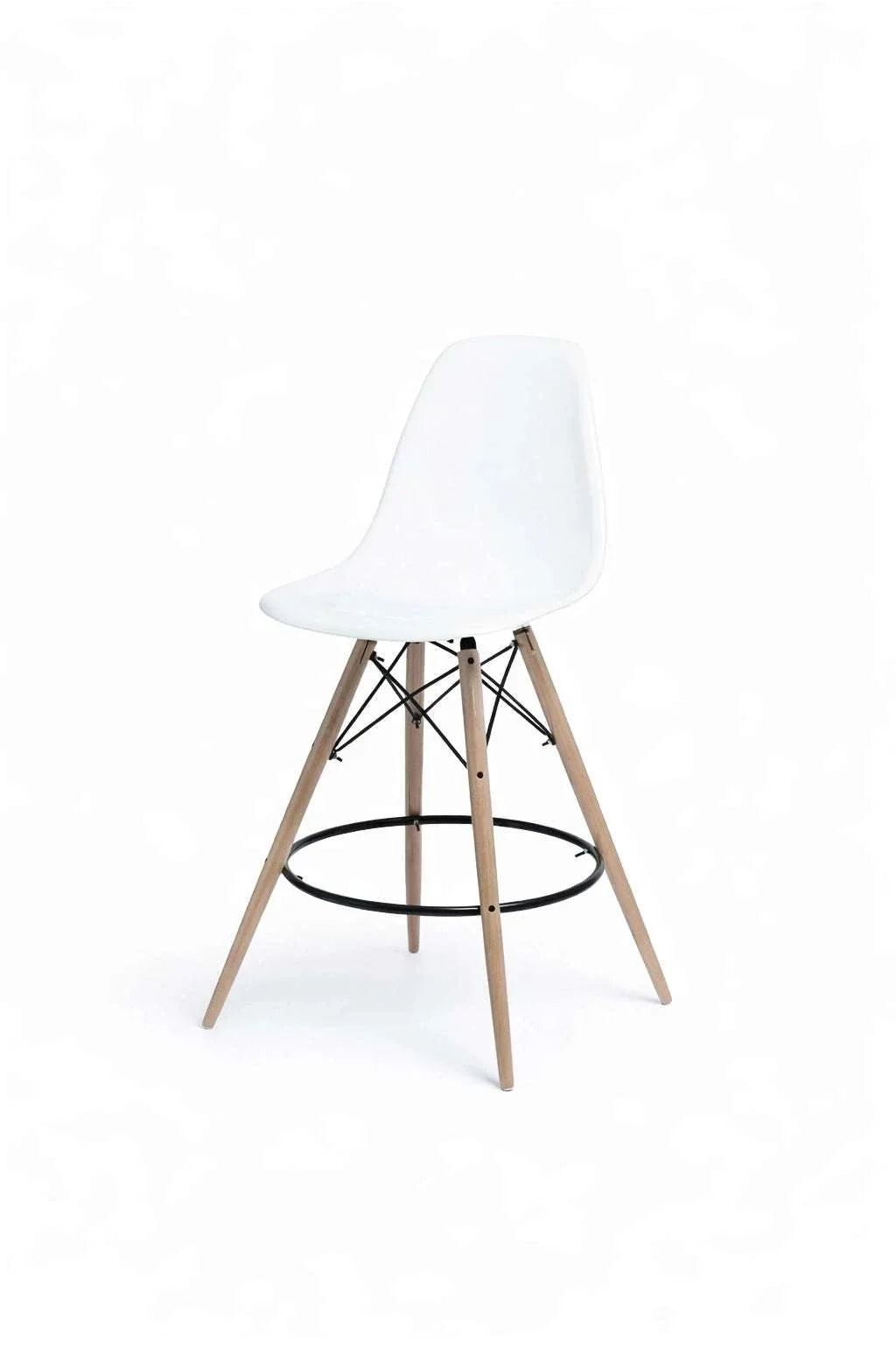 Modern Acrylic Bar Chair with Beech Wood Legs