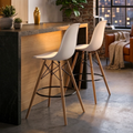 Modern Acrylic Bar Chair with Beech Wood Legs