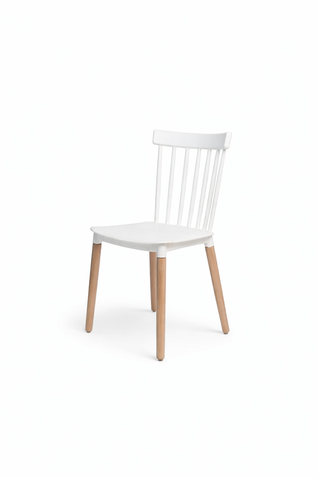 Modern Spindle Back Acrylic Dining Chair with Beech Wood Legs