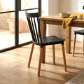 Modern Spindle Back Acrylic Dining Chair with Beech Wood Legs