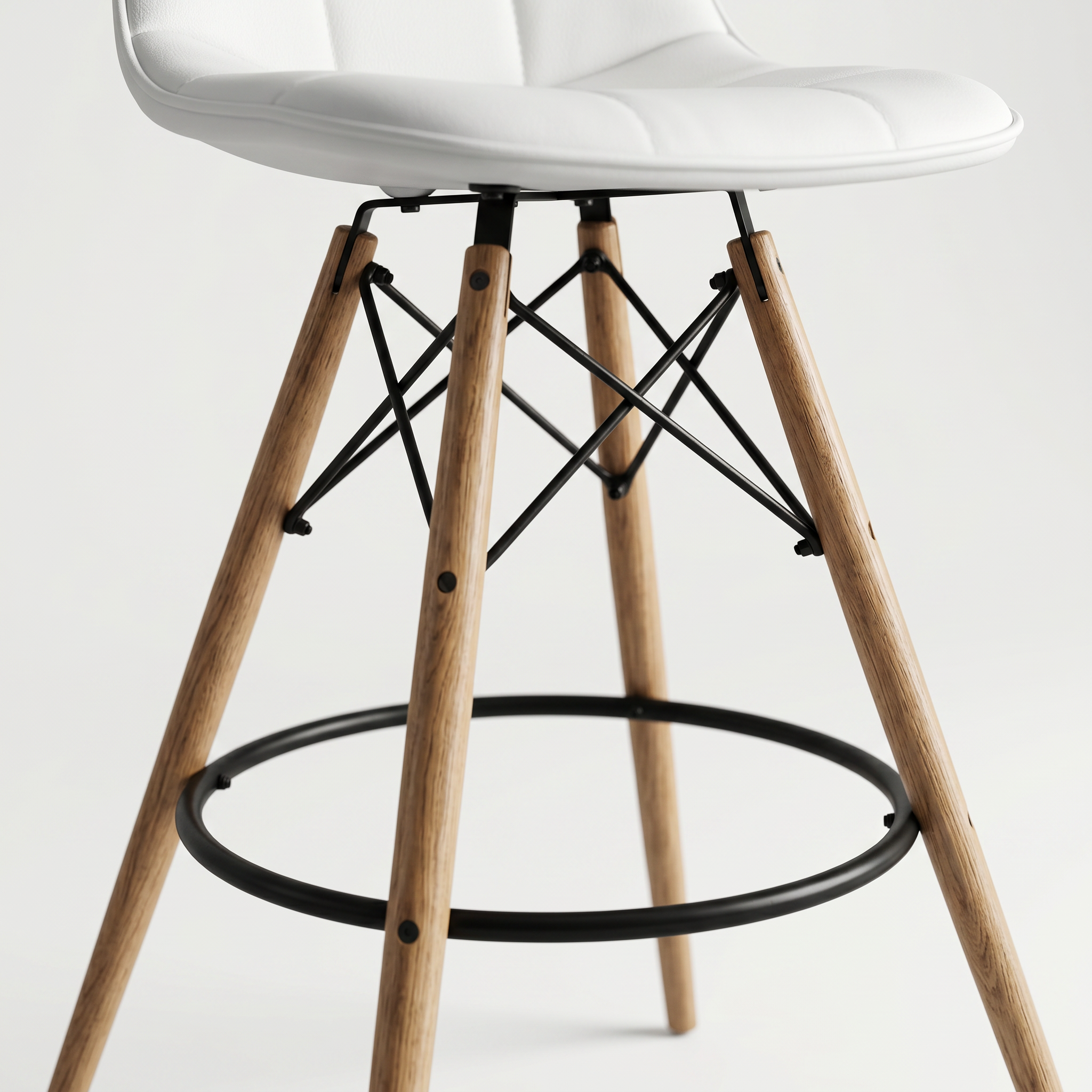 Royal Acrylic Upholstered Bar Stool with Beech Wood Legs