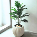 Artificial Palm Plant in Ribbed White Pot