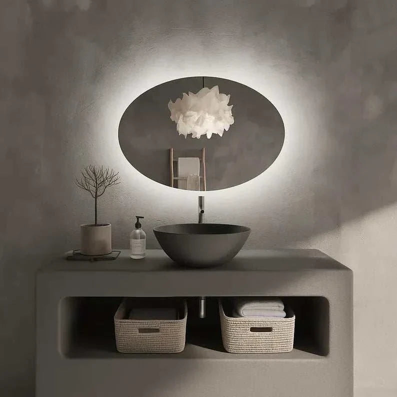 AuraView - Oval LED Mirror with Warm Backlight
