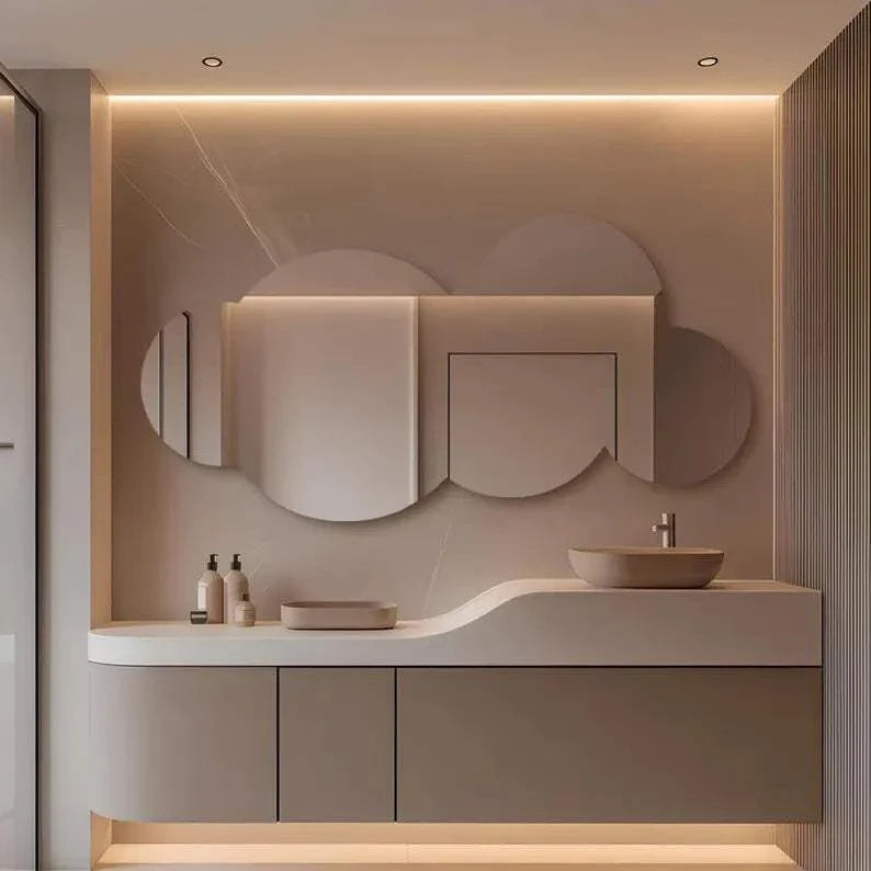 Cloudia - Cloud-Shaped LED Mirror with Warm Glow