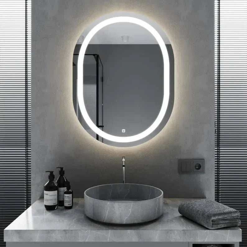 VertaGlow - Vertical Oval LED Mirror