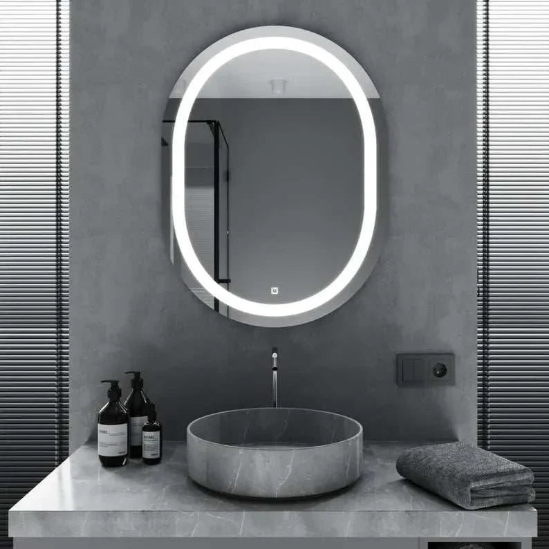 VertaGlow - Vertical Oval LED Mirror