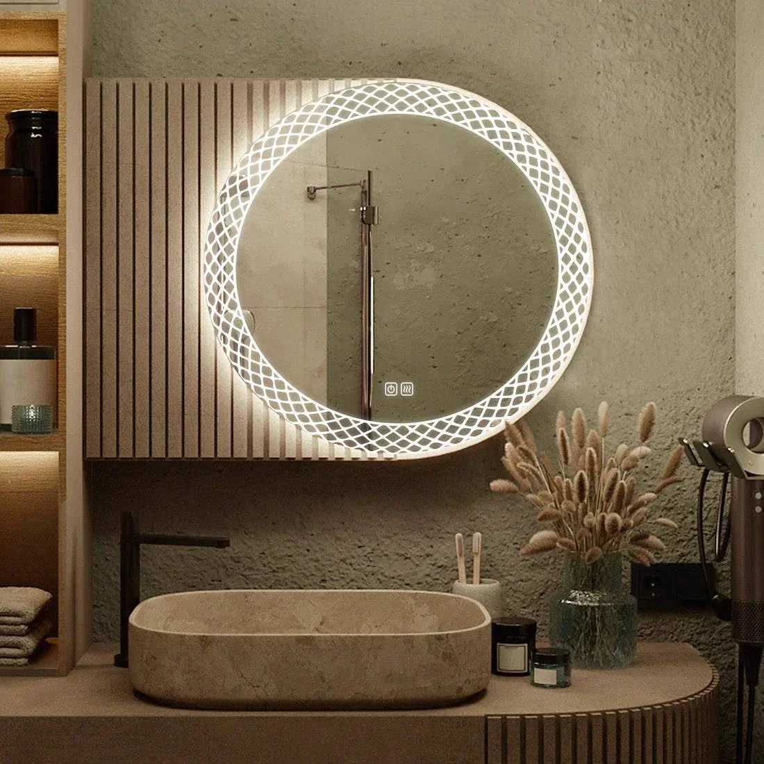 Lattice - LED Round Wall Mirror