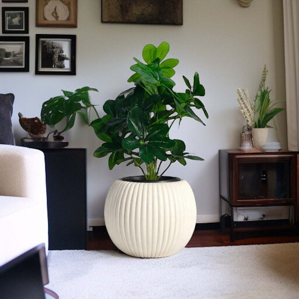 Artificial Rubber Plant in Textured Pot