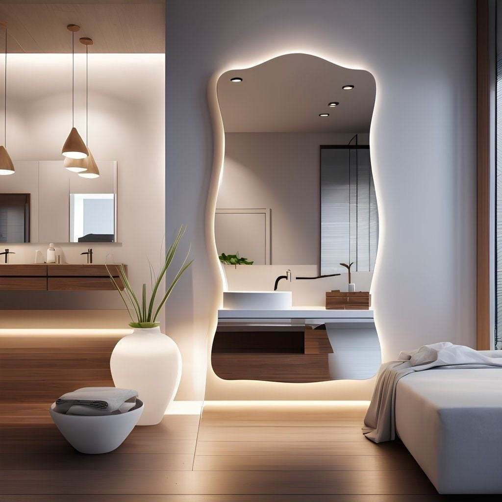 Curvella LED Backlit Organic Full-Length Mirror
