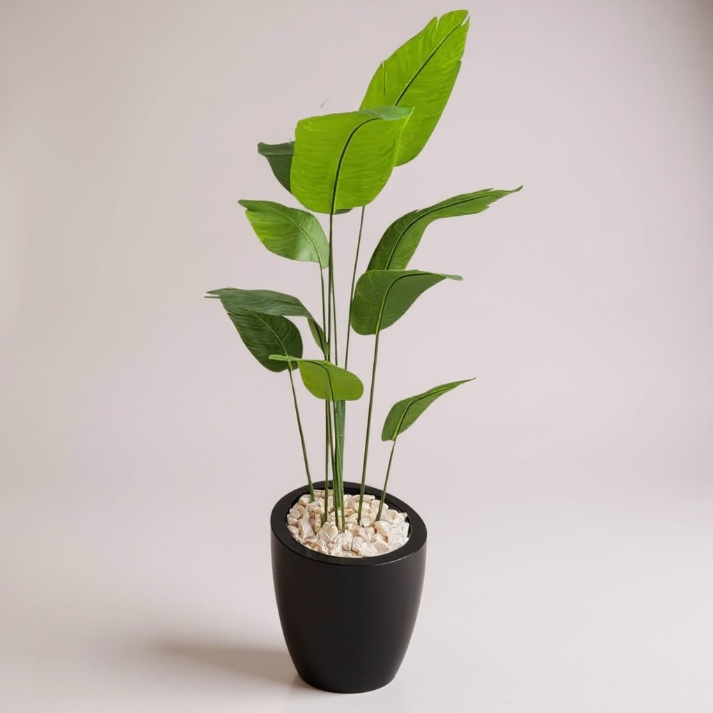 Artificial Bird of Paradise Plant in Fiberglass Pot