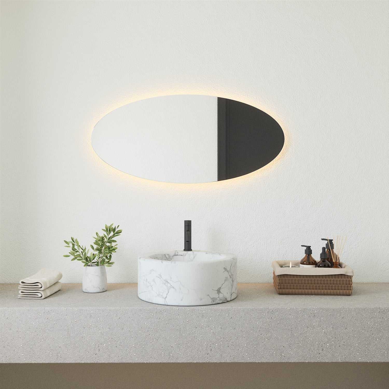 Ellipse - Oval LED Mirror