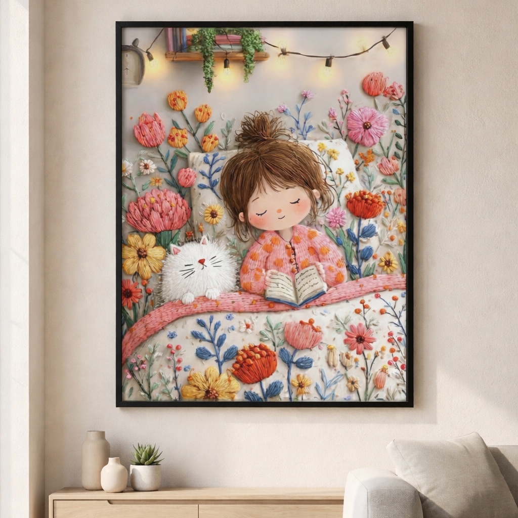 Dreamy Girl Reading Canvas Art