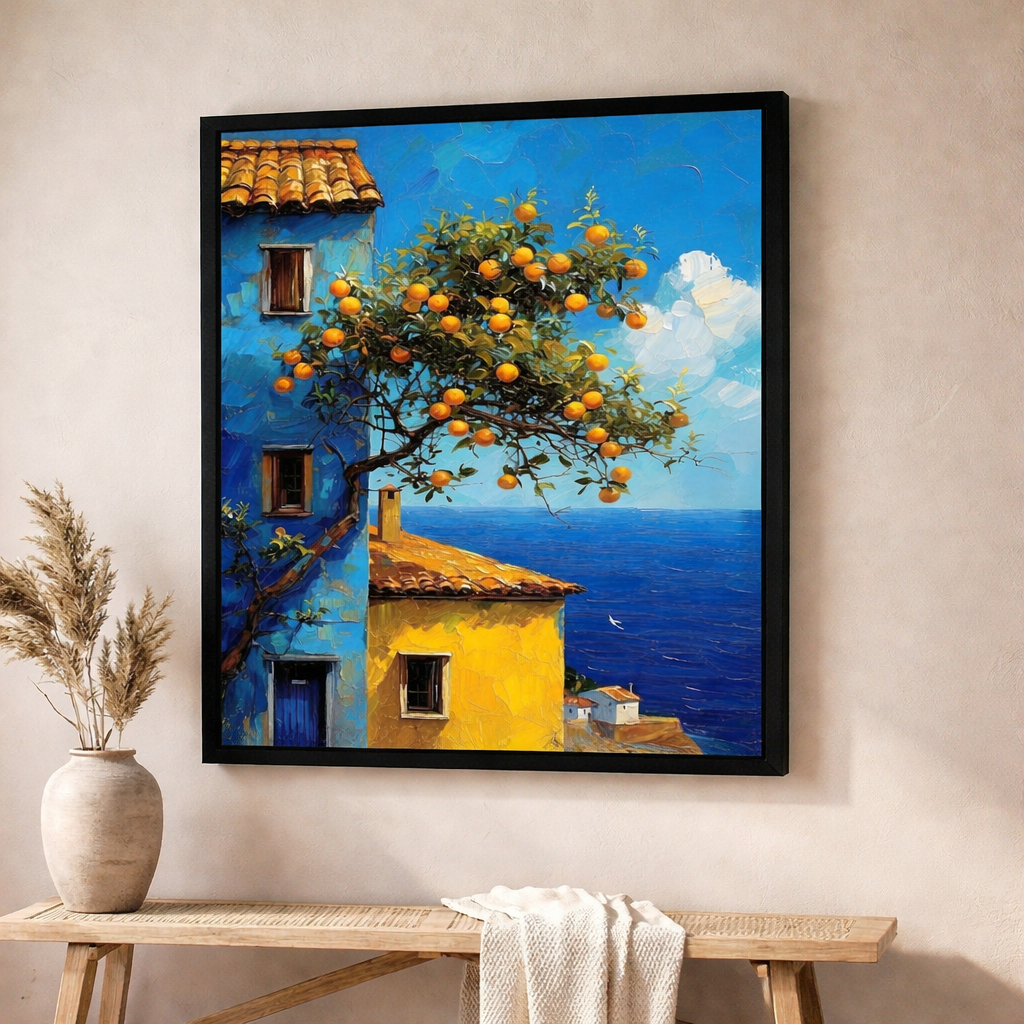 Mediterranean Orange Tree Canvas Wall Art