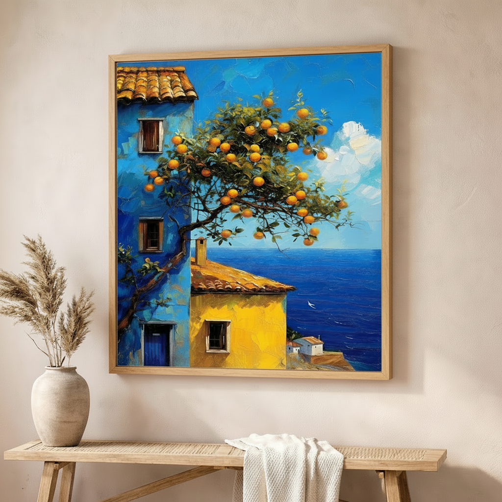 Mediterranean Orange Tree Canvas Wall Art