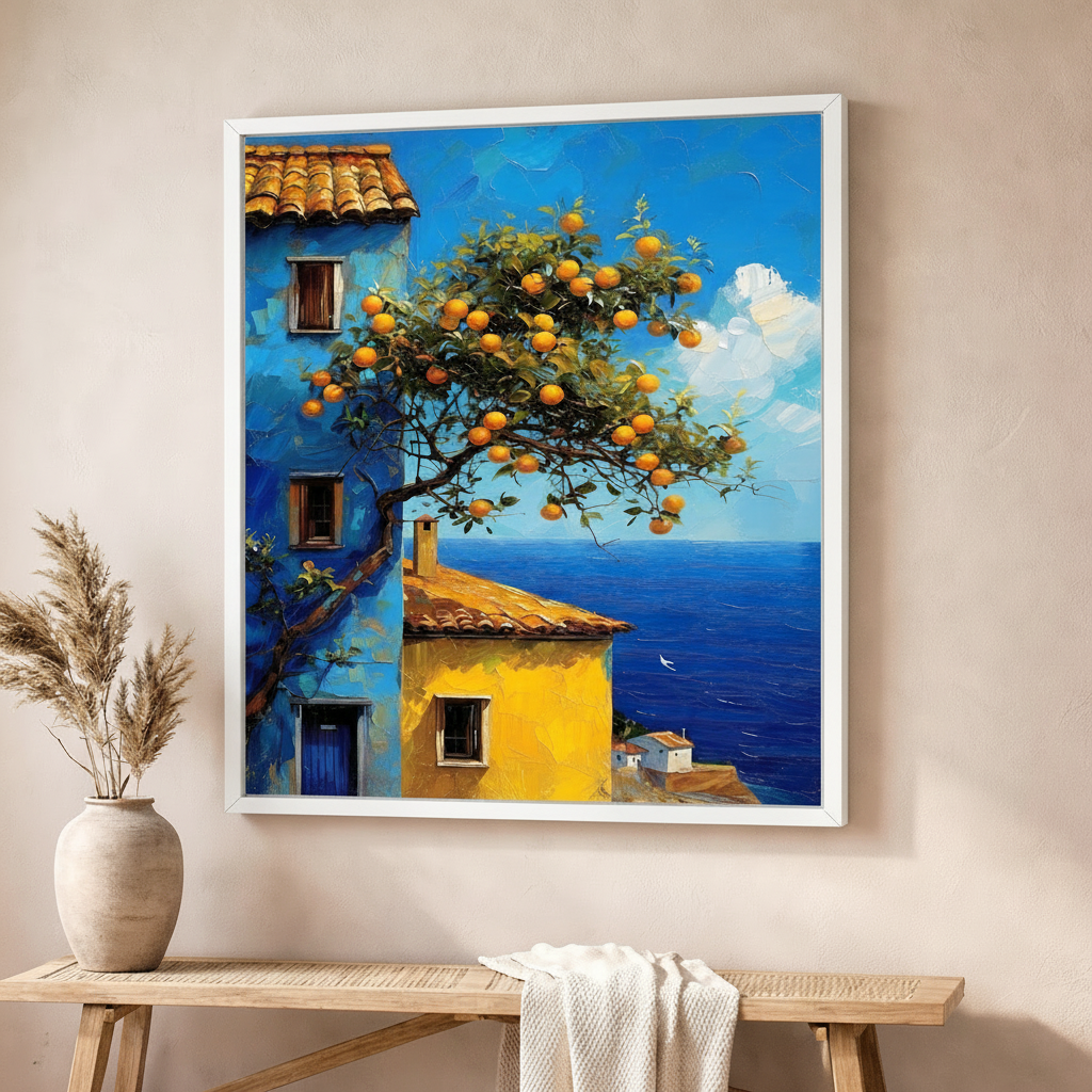 Mediterranean Orange Tree Canvas Wall Art