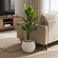 Artificial Banana Plant – Fiberglass White Pot