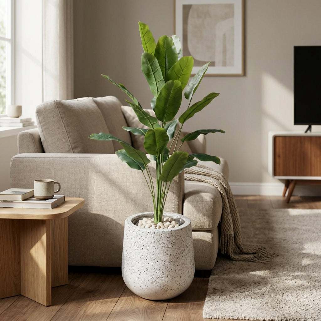 Artificial Banana Plant – Stone Texture Pot