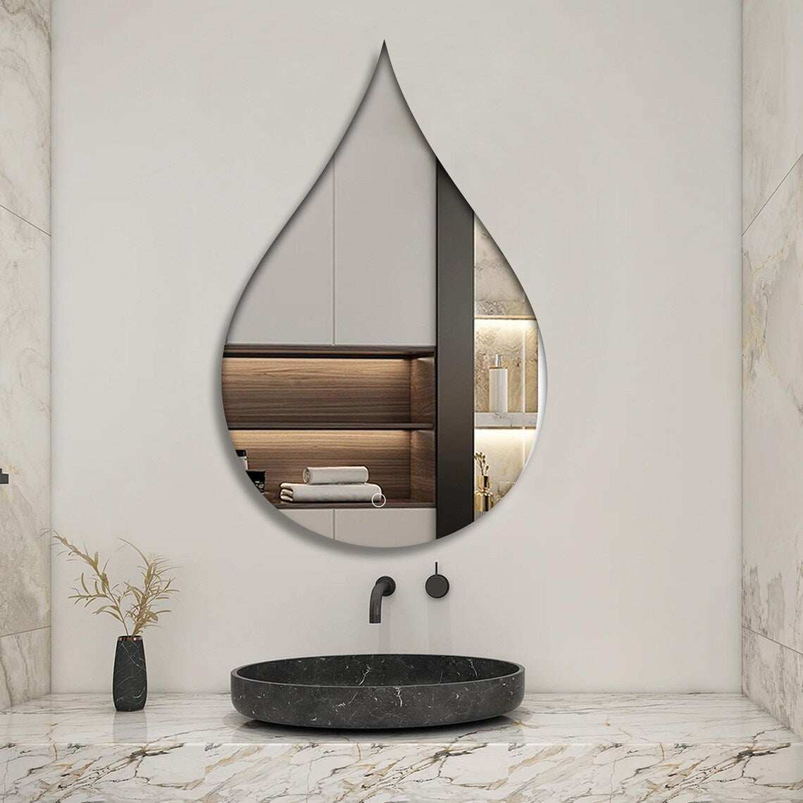 Dewdrop - Tear-Shaped Decorative Mirror