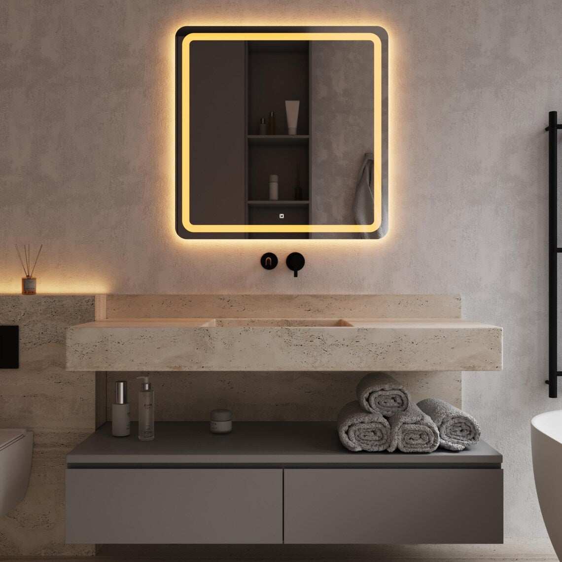 Neonex - LED Square Mirror