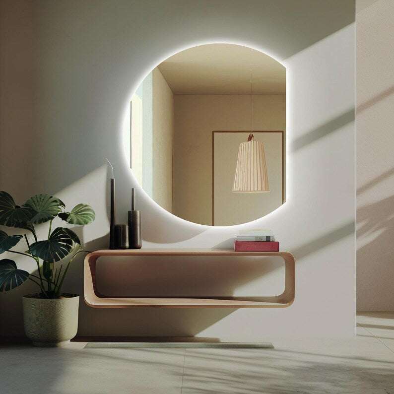 Luna Arc - Half-Moon LED Backlit Mirror