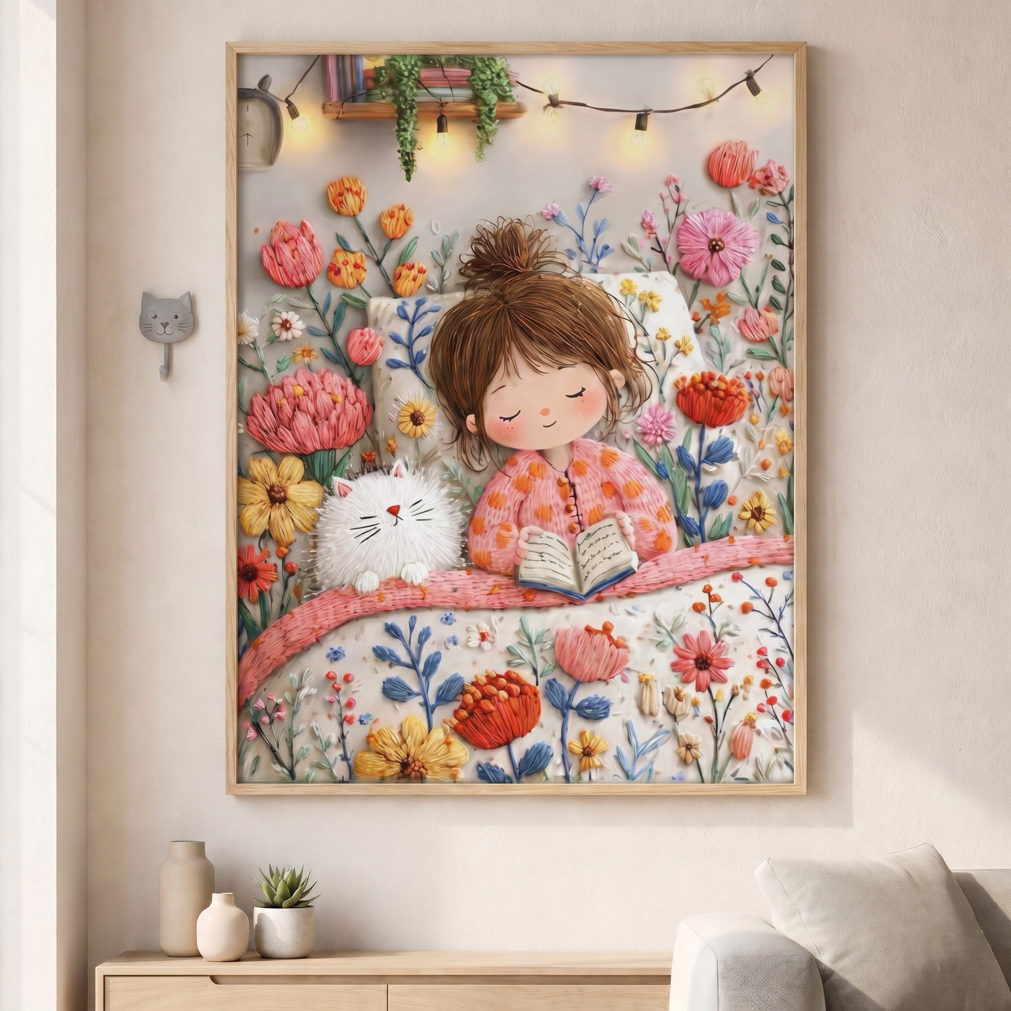 Dreamy Girl Reading Canvas Art