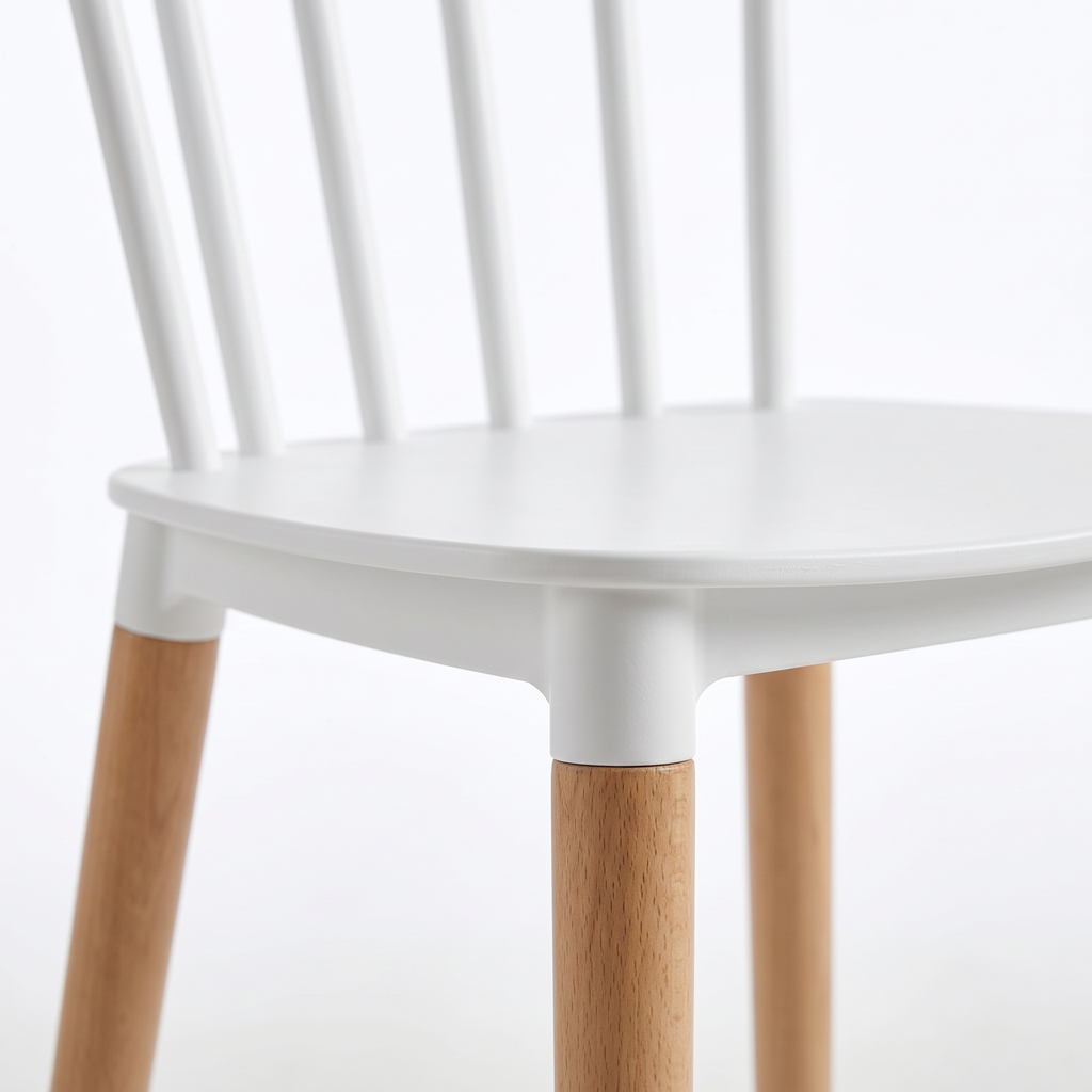 Modern Dining Table Set with 4 Spindle Back Chairs – MDF Table & Beech Wood Legs