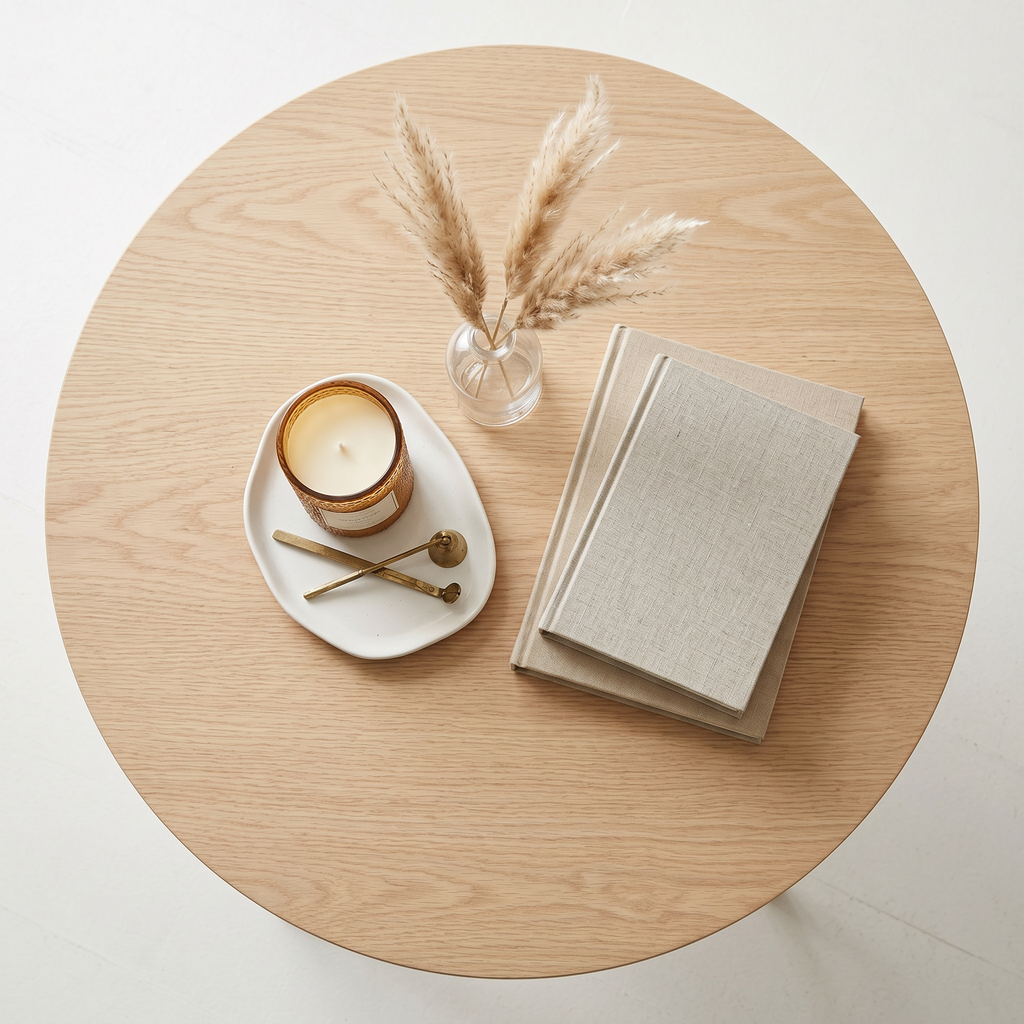 Modern Nesting Side Tables Set of 3 – MDF Top & Beech Wood Legs