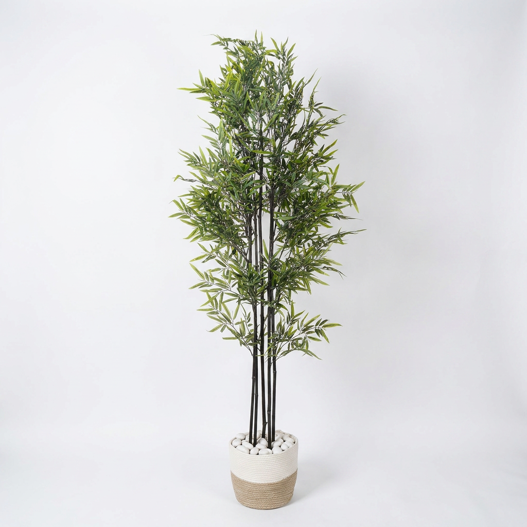 Artificial Bamboo Tree with White Pebbles 2M