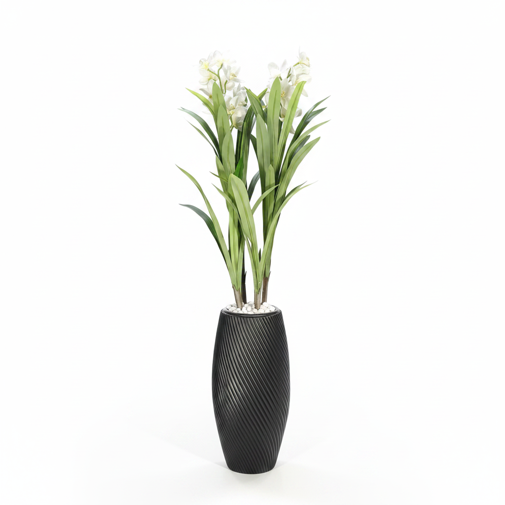 Decorative Artificial Potted Plant in Textured Pot