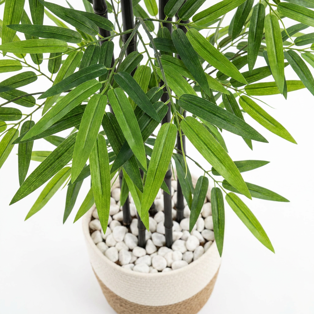 Artificial Bamboo Tree with White Pebbles 2M