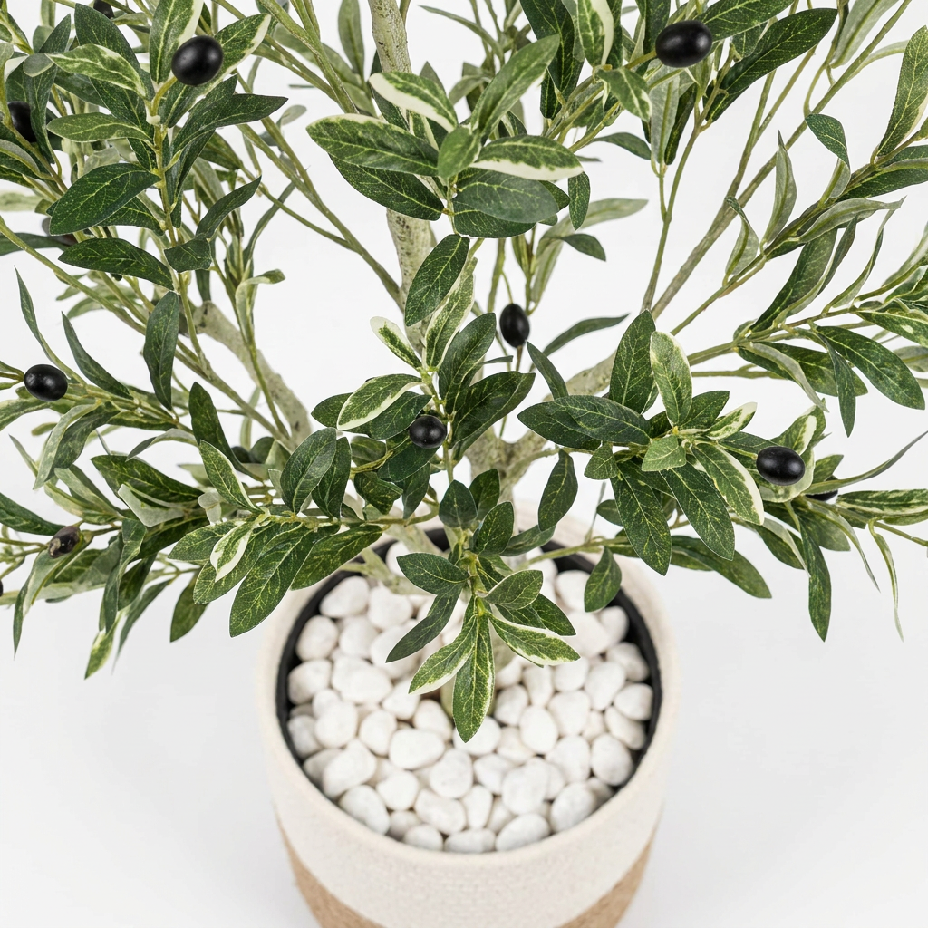 Artificial Olive Tree with White Pebbles 2M