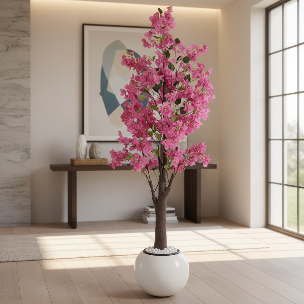 Artificial Fern Tree in Fiberglass Pot