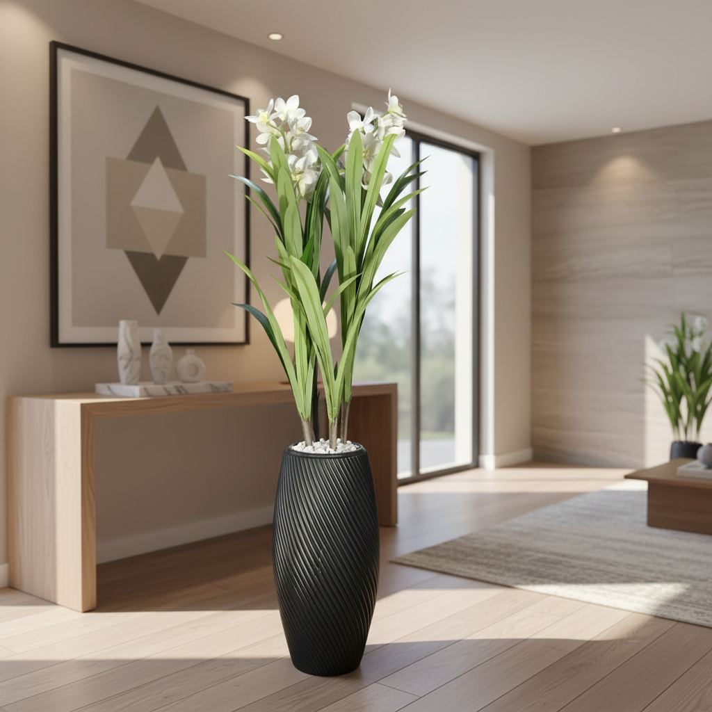 Decorative Artificial Potted Plant in Textured Pot
