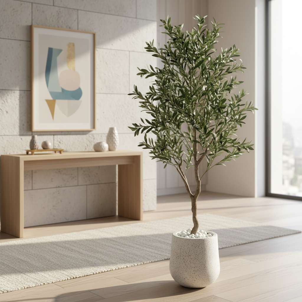 Artificial Olive Tree in Fiberglass Pot