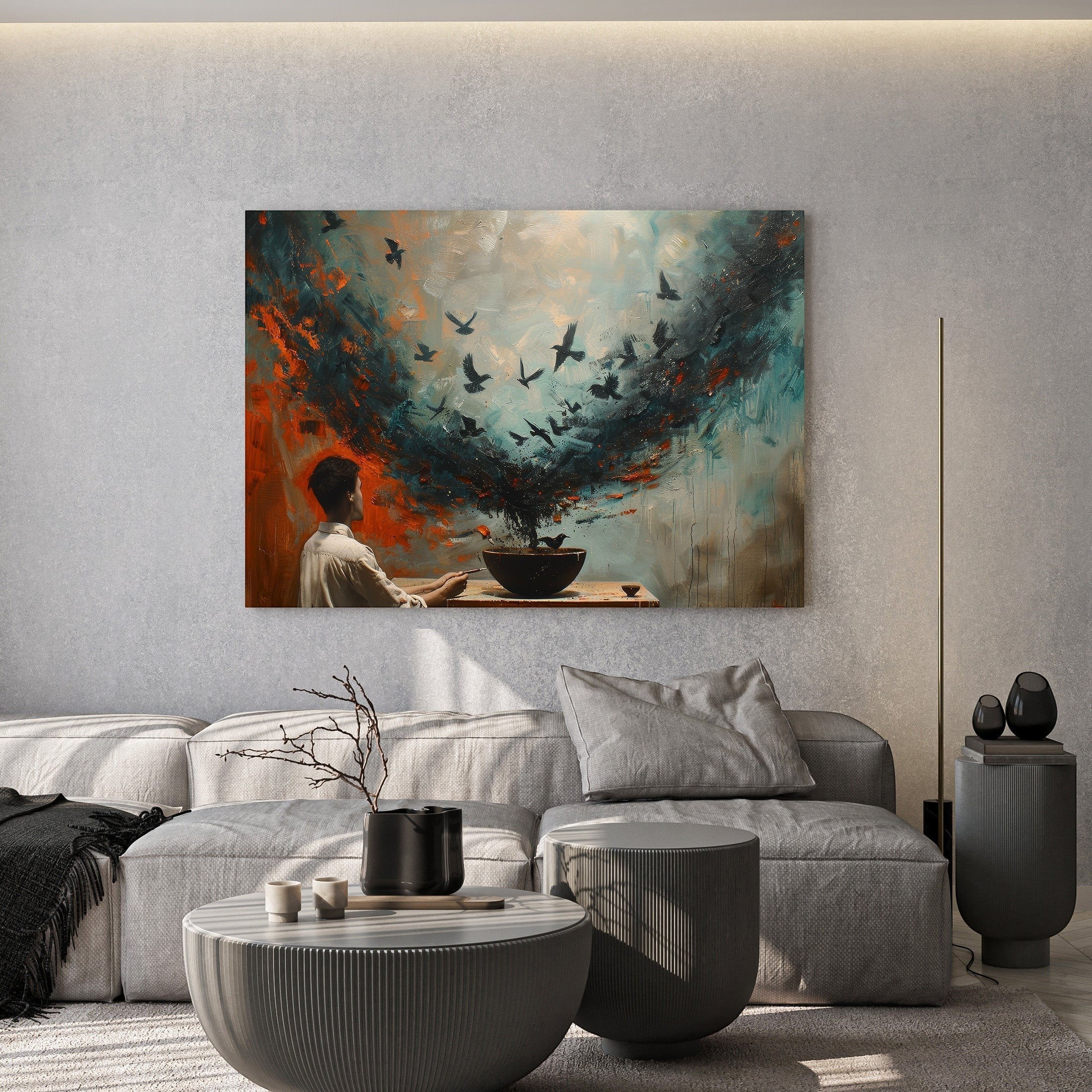 Abstract Bird Release Wall Art