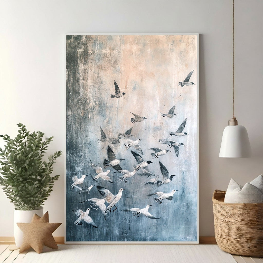 Abstract Flock Of Birds Wall Art
