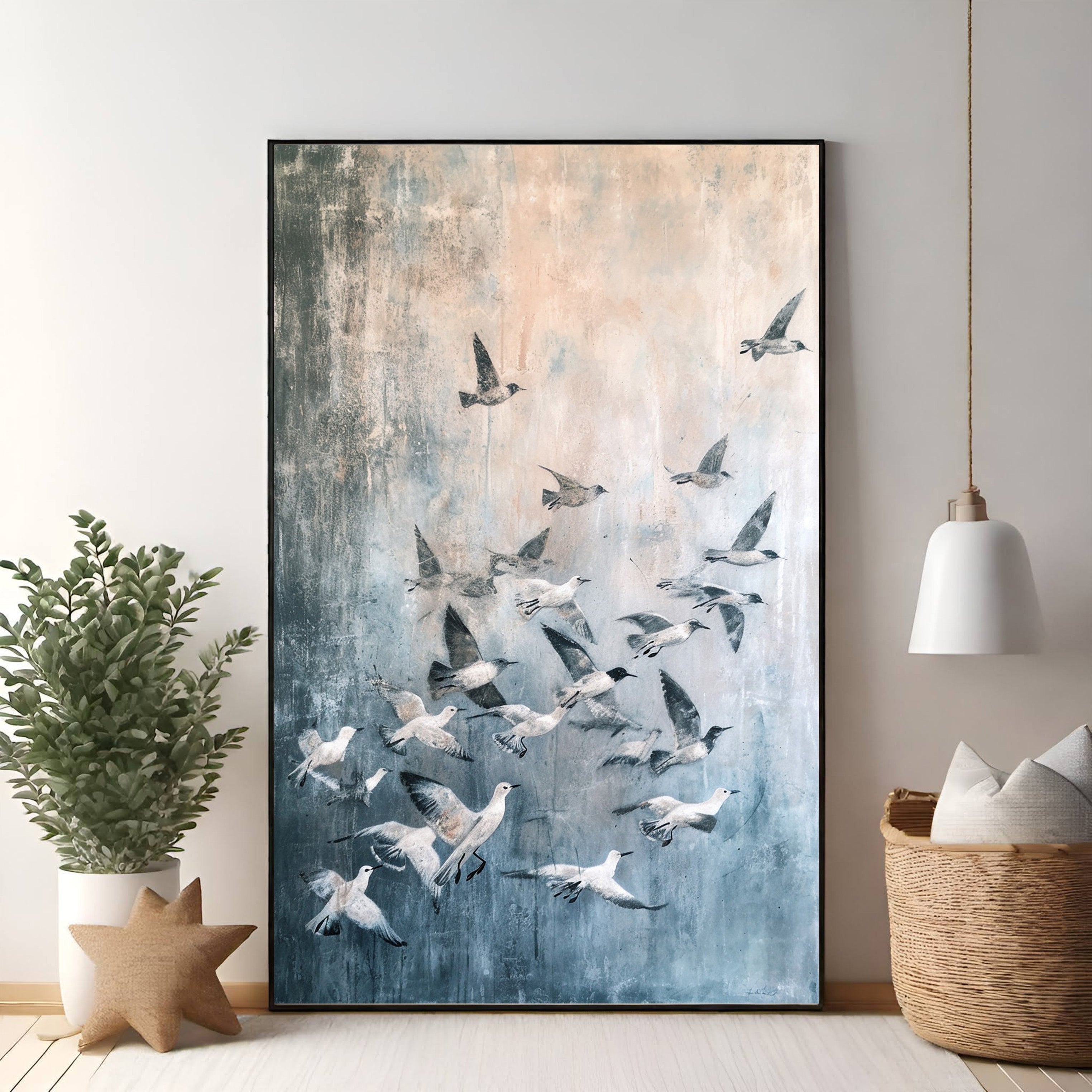 Abstract Flock Of Birds Wall Art