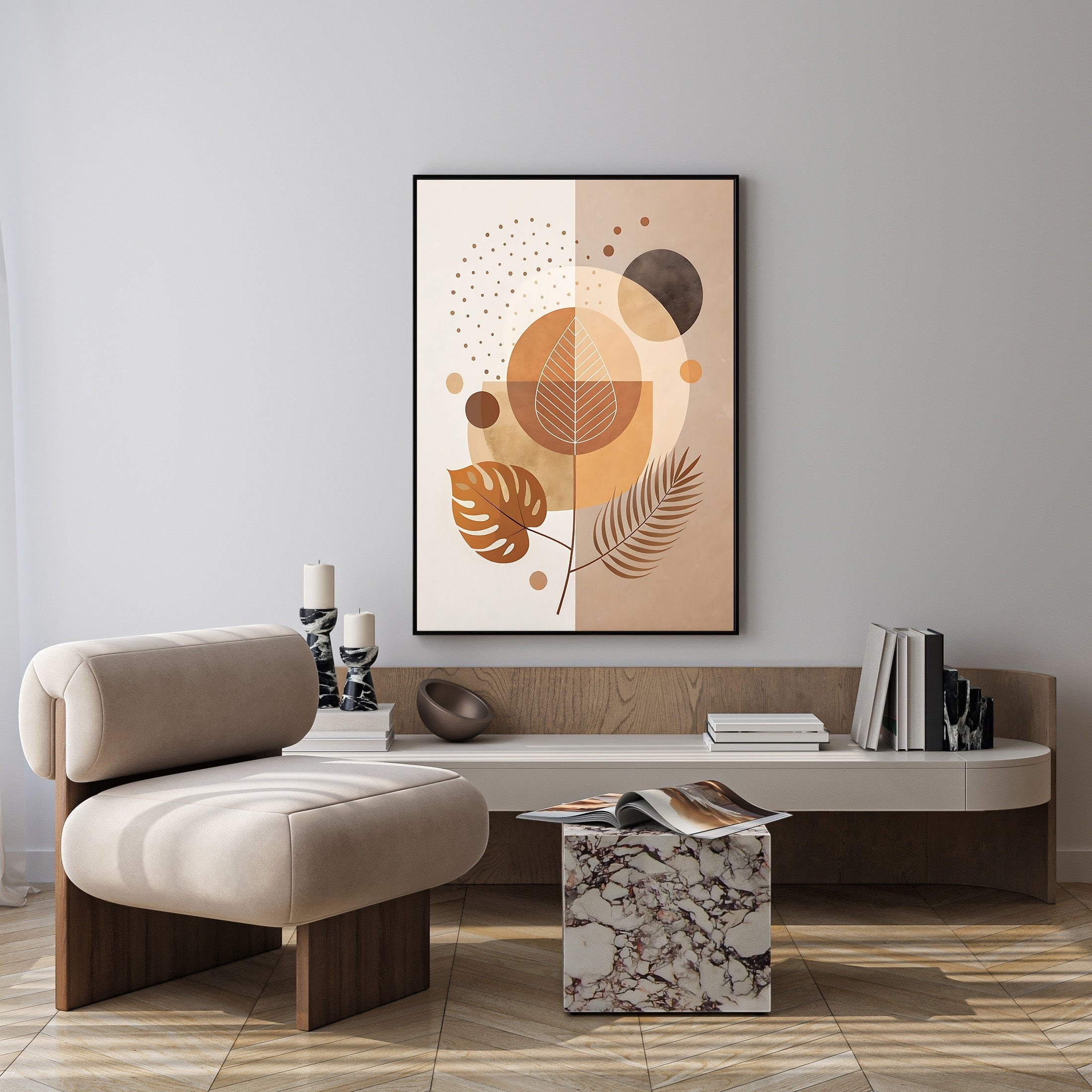 Abstract Botanical Geometric Wall Art