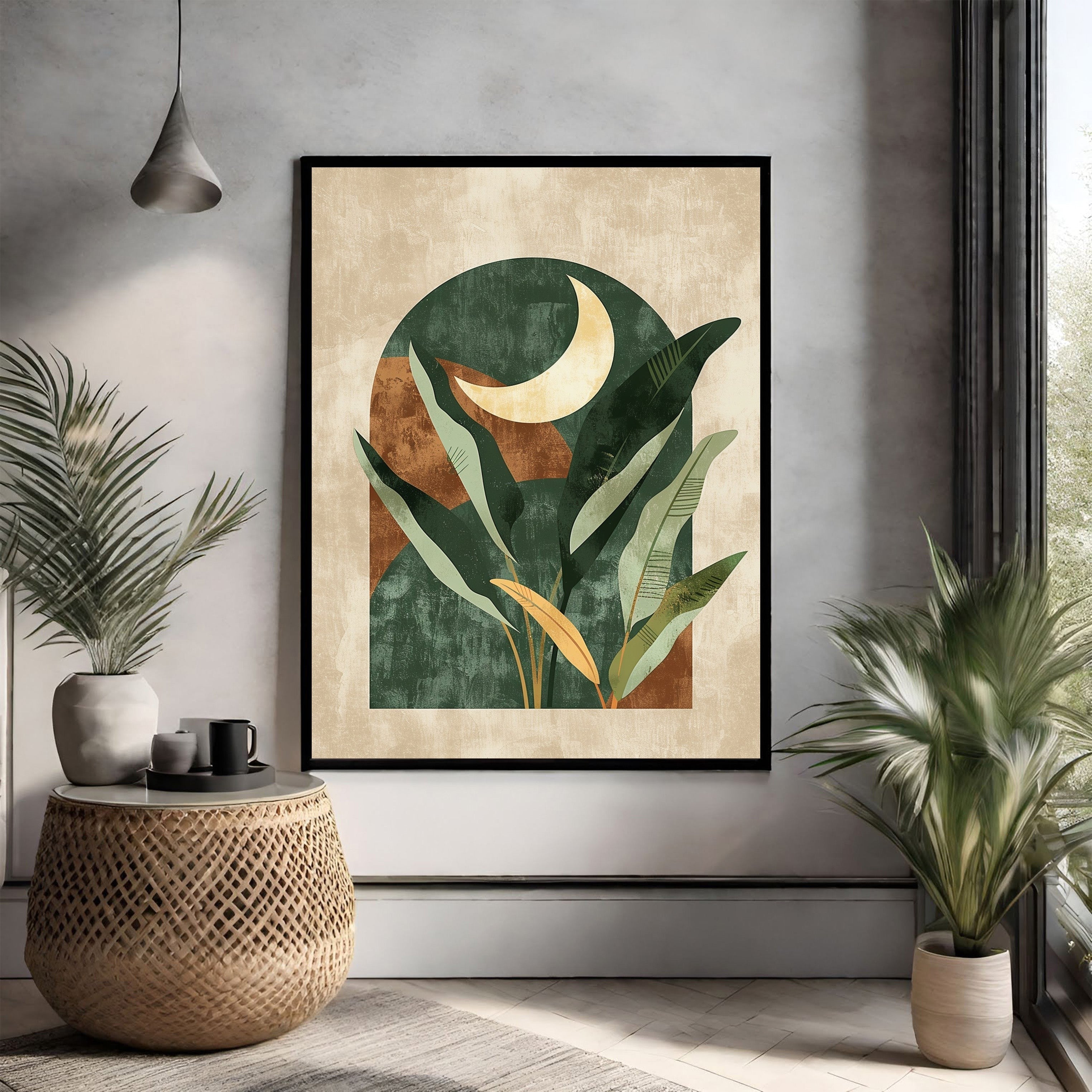 Abstract Botanical Archway Moonscape Wall Art