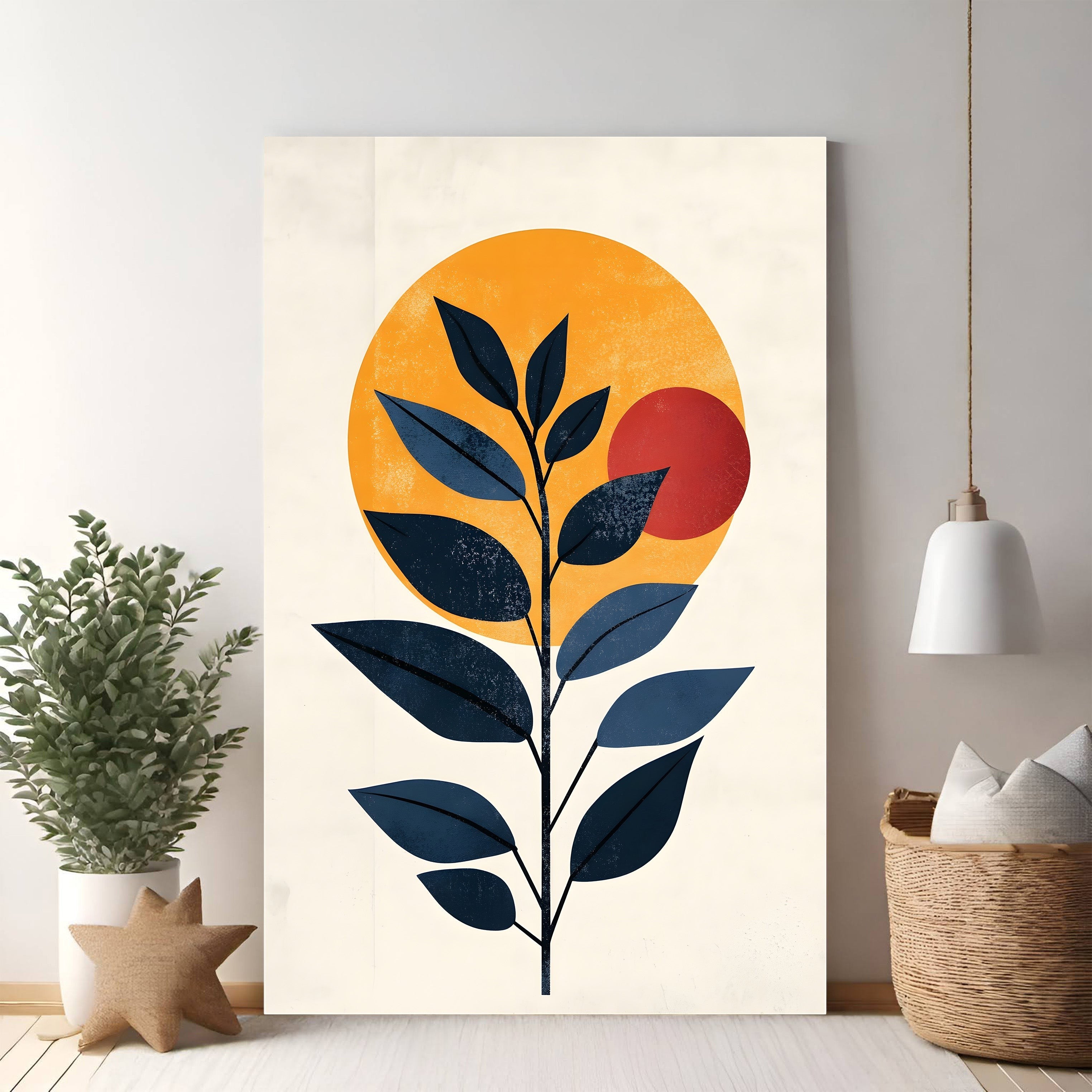 Abstract Botanical Sun Art Print